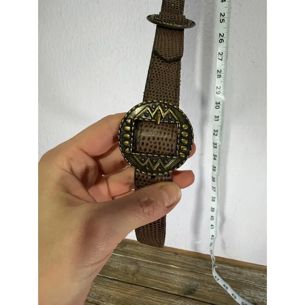 Vintage Boho Concho leather Belt Western Brown 40” Desertcore 90s Indie Festival